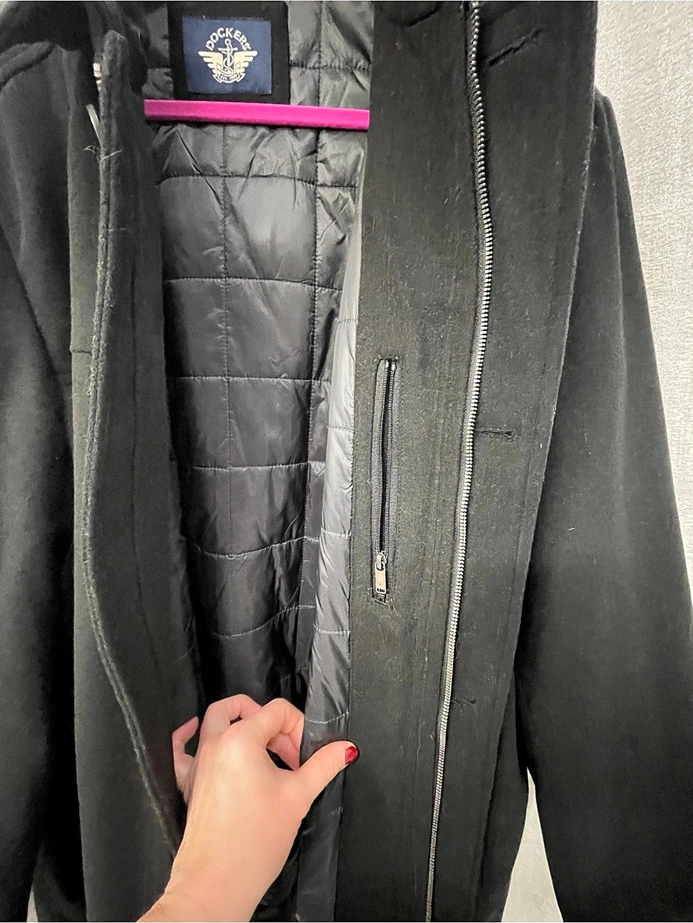 Men’s Dockers Wool Blend Coat Black XXL - Picture 6 of 9